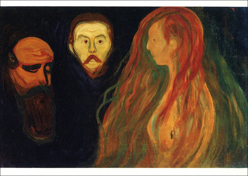 ポストカード アート ムンク「嫉妬」105×148mm 名画 メッセージカード 郵便はがき コレクション(VD3306)