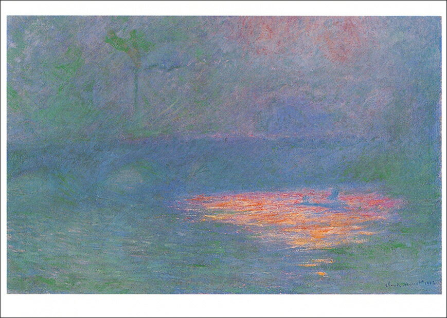 ポストカード アート モネ「ウォータールー橋」105×148mm 名画 メッセージカード 郵便はがき コレクシ..