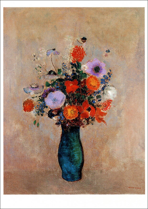 ポストカード アート ルドン「草花」105×148mm 名画 メッセージカード 郵便はがき コレクション(VD4924)