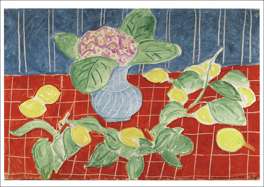 ポストカード アート マティス「レモンとユキノシタ」105×148mm 名画 メッセージカード 郵便はがき コレクション(VD5472)