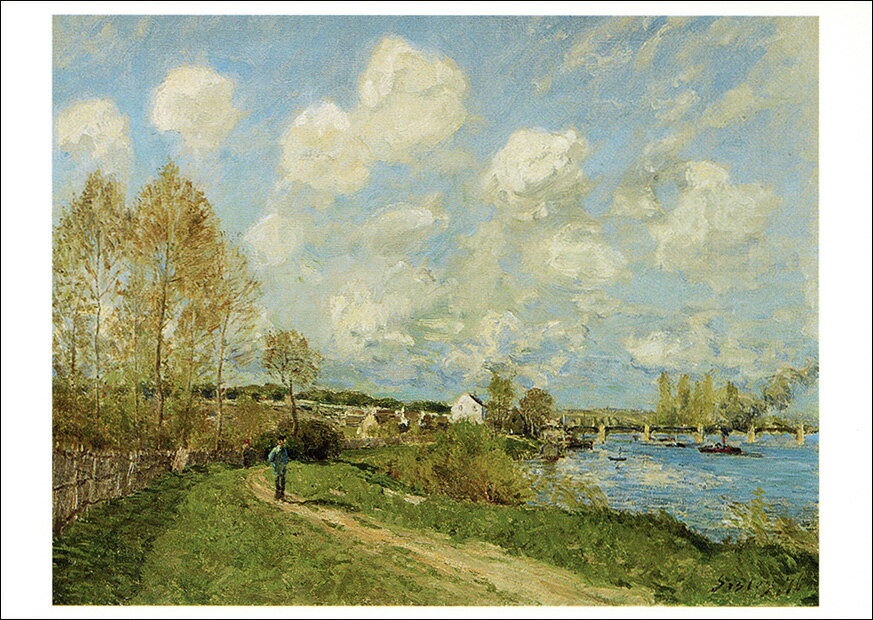 ポストカード アート シスレー「ブージヴァルの夏」105×148mm 名画 メッセージカード 郵便はがき コレクション(VD5603)
