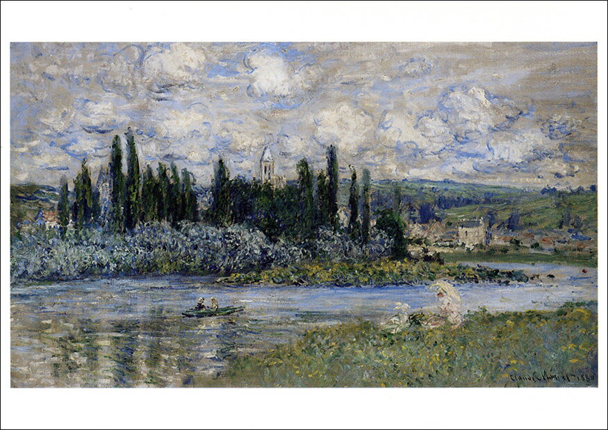 ポストカード アート モネ「ヴェトゥイユのセーヌ河の風景」105×148mm 名画 メッセージカード 郵便はがき コレクション(VD5653)