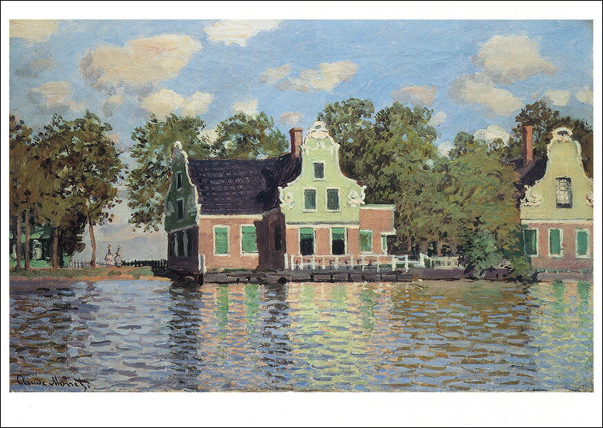 ポストカード アート モネ「ザーン川沿いの家」105×148mm 名画 メッセージカード 郵便はがき コレクション(VD6563)