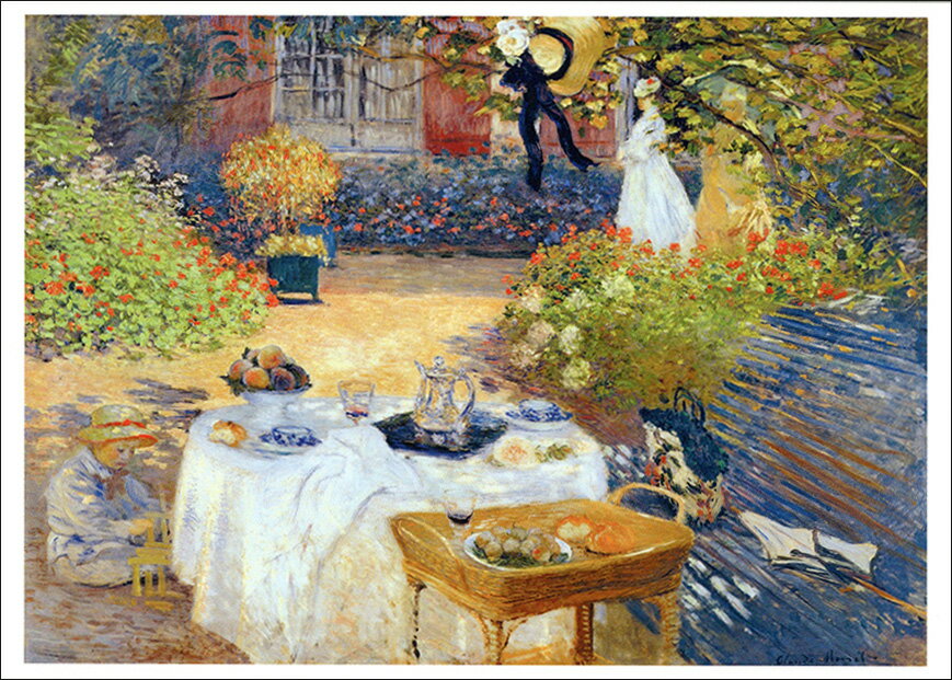 ポストカード アート モネ「昼食」105×148mm 名画 メッセージカード 郵便はがき コレクション(VD8545)