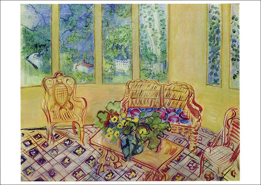 ポストカード アート デュフィ「ヴァーネット・ル・ベインの冬の庭」105×148mm 名画 メッセージカード ..