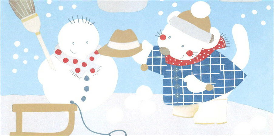 乐天商城 - ロングポストカード イラスト キャサリン・リバーズ「雪だるま」115×230mm メッセージカード 郵便はがき(CL4043)