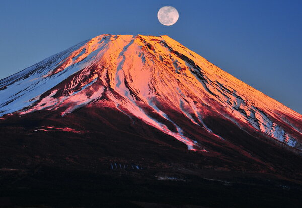 Rakuten - ポストカード カラー写真 日本風景シリーズ「月と富士山」105×150mm 観光地 名所 メッセージカード 郵便はがき(JS-002)