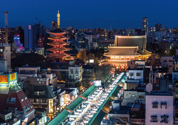 ポストカード カラー写真 日本風景シリーズ「東京 浅草寺」105×150mm 観光地 名所 メッセージカード 郵..