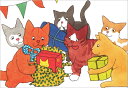 ポストカード イラスト 絵本 ディッキー・ディック「プレゼントをもらうディッキー」105×150mm 猫 郵便はがき メッセージカード