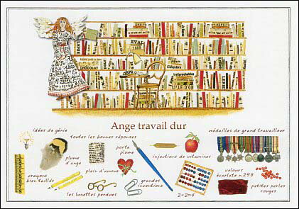 ポストカード イラスト エンジェルライフ「旅行中の天使」105×150mm メッセージカード(AN3)