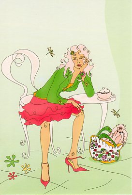 ポストカード イラスト サントロ・コレクションfromU.K.「待ってる」98×143mm 郵便はがき メッセージカード(S-15)