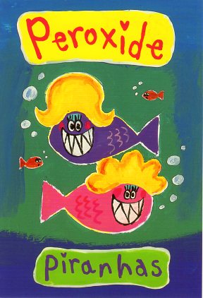 ポストカード イラスト デイビット・ワトビッツ「過酸化物のピラニア」103×150mm 郵便はがき メッセー..