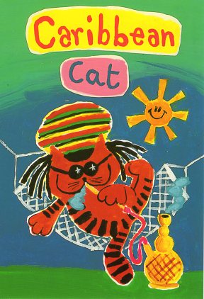 ポストカード 【イラスト】 デイビット・ワトビッツ「カリブ海の猫」(WY53)