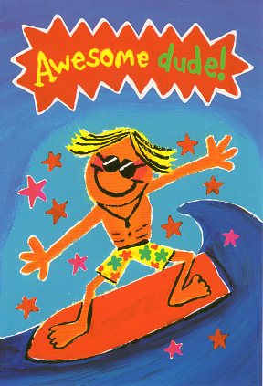 ポストカード イラスト デイビット・ワトビッツ「素晴らしい男！」103×150mm 郵便はがき メッセージカード