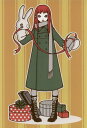 ポストカード イラスト ワカマツカオリ「プレゼントと女の子」100×148mm 郵便はがき メッセージカード 和風(W-21)