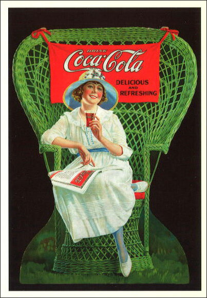 ポストカード イラスト「コカ・コーラ」105×148mm 郵便はがき メッセージカード(RCC2389)