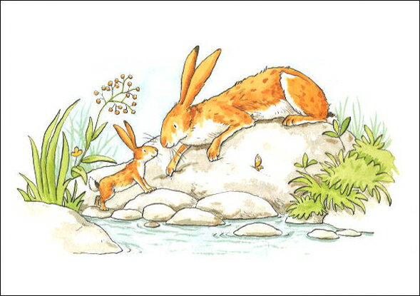Rakuten - ポストカード イラスト アニタ・ジェラーム「どんなにきみがすきだかあててごらん」105×150mm 名画 うさぎ 動物 メッセージカード 郵便はがき コレクション(BK6199)