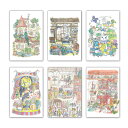ポストカード6枚セット かわいみな 100×150mm イラストレーター 郵便はがき メッセージカード かわいい(MK-SET3)