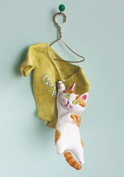 ポストカード カラー写真 高橋理佐 猫粘土作家「ひっかけ問題」105×150mm 動物 郵便はがき イラスト メ..