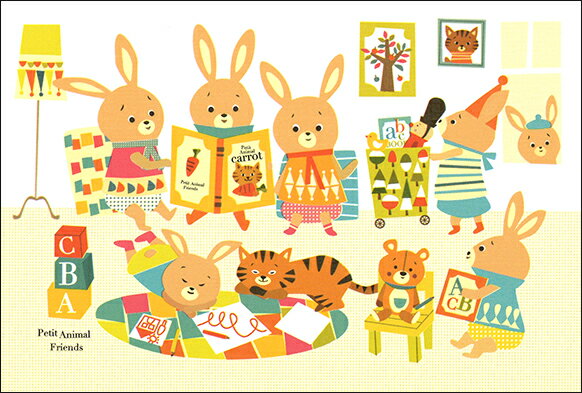 ポストカード イラスト Storm Machine Graphics「動物の子どもたち」100×148mm メッセージカード 郵便..