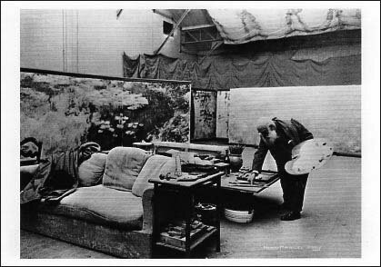 ポストカード モノクロ写真「クロード・モネ」(画家)「ジヴェルニーのアトリエ」105×150mm メッセージカード 郵便はがき ビンテージ ヴィンテージ 年代物