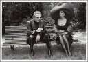 ポストカード モノクロ写真「マルチェロ・マストロヤンニ」(男性俳優)「ソフィア・ローレン」(女優)105×150mm メッセージカード 郵便はがき ビンテージ ヴィンテージ 年代物