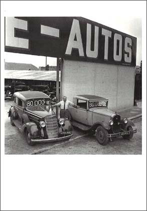 ポストカード モノクロ写真「中古車」105×150mm(TPM054-S)