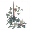 ミニグリーティングカード 【クリスマス】 クリスマスの花【封筒付き/白】【封筒サイズ128×128mm】【中面/「Christmas Greetings」の文字...