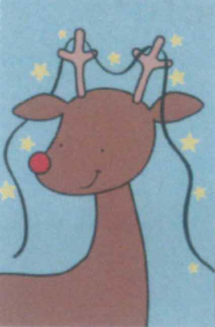 Rakuten - ミニカード 【クリスマス】 トナカイ【封筒付き/白】【封筒サイズ/70×100mm】【中面/「Happy Christmas」の文字あり】【キラキラのフリッター加工あり】(XJAC0058)