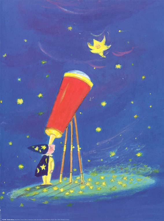 ポスター 【イラスト】アンドレ・ダーハン「踊る星を眺める」【サイズ/300×400mm】【厚めの紙でできたポスターです】(TQ-450-S)
