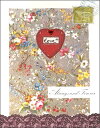 グリーティングカード 【バレンタイン】「花とハート」【封筒サイズ/120×180mm】【封筒の色/金】【中面/無地】【ジェム付き】(VLL-004)