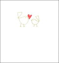 グリーティングカード 【バレンタイン】「鳥とハート」【封筒サイズ/135×145mm】【封筒の色/赤】【中面/無地】【箔押し加工あり】(NT324)
