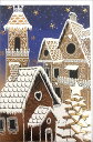グリーティングカード クリスマス「雪の街風景(夜)」封筒120×180mm メッセージカード ギフト(9653660018)