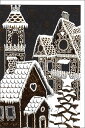 グリーティングカード クリスマス「雪の家並」封筒120×180mm メッセージカード ギフト(9650860013)