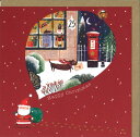グリーティングカード【クリスマス】「ポストの犬」 【封筒付き/クラフト】【封筒サイズ/127×127mm】イヌ メッセージカード ギフト(XCW0019B)
