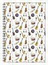 【A5リングノート】「楽器総柄」(イラスト/楽器/音楽/生活雑貨/グッズ/おしゃれ/メモ帳/日用品/ステーショナリー/文房具/母の日)【用紙の柄:罫線】(YOR...