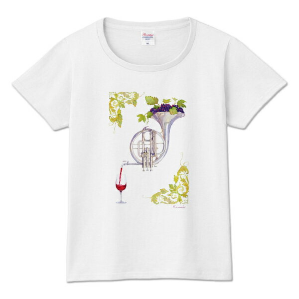 Tシャツ カットソー 山田和明「ワインのための協奏曲」レディース WM WLサイズ 絵本作家 綿100% 半袖 ..