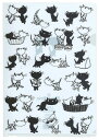 A4クリアファイル イラスト ピムとポム 220×310mm 画家 猫 ステーショナリー 文房具 書類 収納 新生活