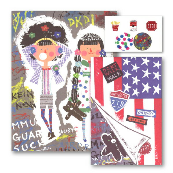 レターセット(シール付き) 酒井絹恵/ファンタジア「ソーホー」便箋 封筒 手紙 イラスト ギフト(KSL-02)