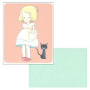 ミニレターセット 山田雨月「金髪の女の子と黒猫」 イラスト 便箋8枚 封筒4枚 手紙