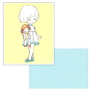 ミニレターセット 山田雨月「人形を抱えた女の子」 イラスト 便箋8枚 封筒4枚 手紙