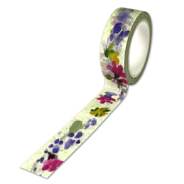 マスキングテープ 和紙テープ 1.5cm×10M フラン・エヴァンス「ワイルドフラワー」花 植物 文房具(WF101)