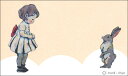 ミニメッセージカード8枚入り イラスト trunk:chiyo「お尋ねうさぎさんと恥ずかしがりやの女の子」 55×90mm 動物柄 小さい ひとことカード