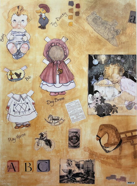 ラッピングペーパー「着せ替え人形」 多目的 包装紙 プレゼント アルファベット ギフト 贈り物(WP7285)