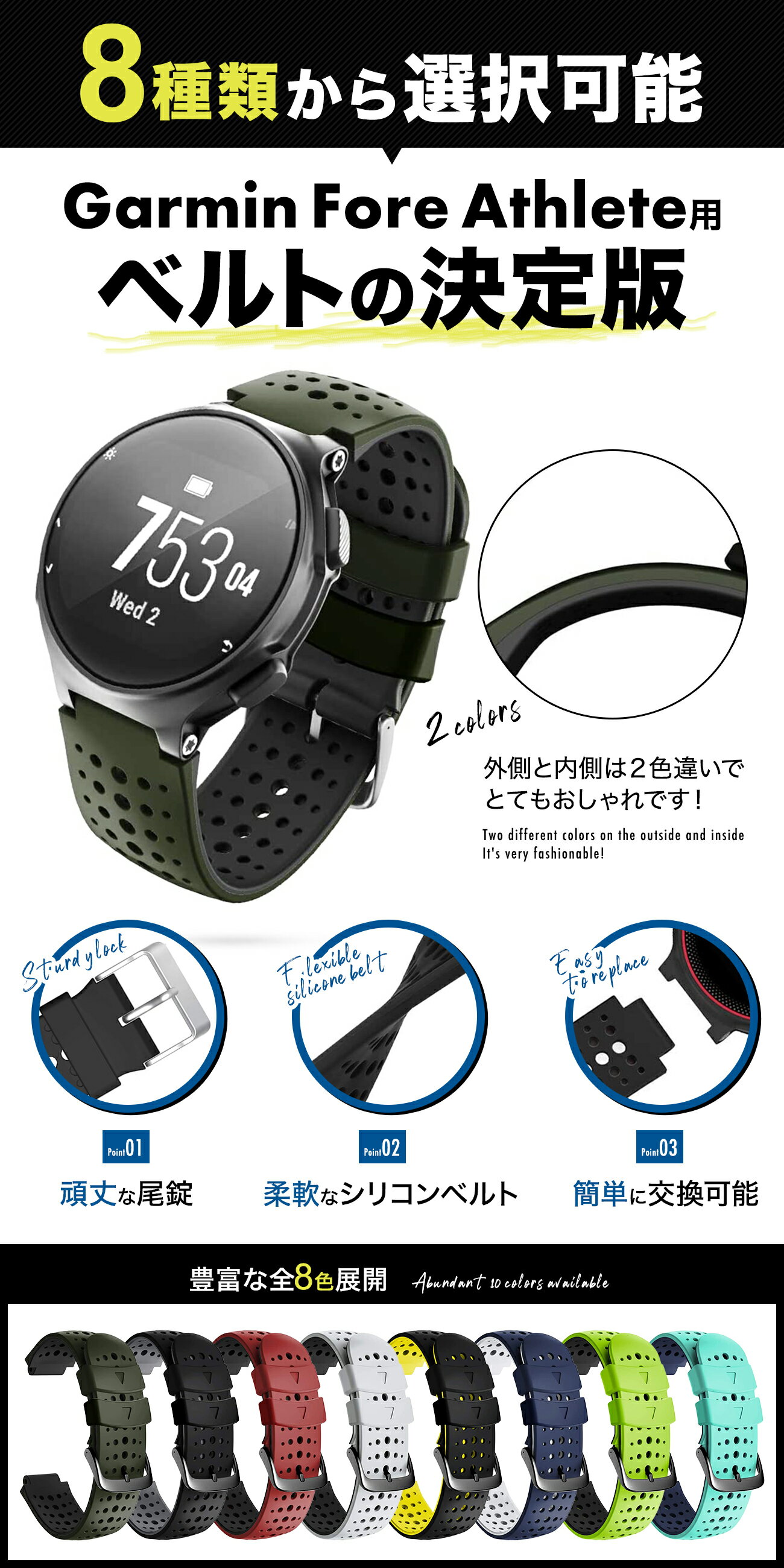 Garmin ガーミン ベルト ハンド 235j 交換 バンドです レビュープレゼント有り 21年最新入荷 買えば買うほどお買い得 Foreathlete 735 フォアアスリート 定形内 2 Xtj 230 J 6 630 235 Forerunner