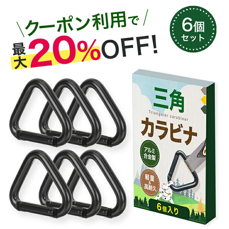 ＼クーポンで最大20％OFF！レビュープレゼント有り／三角カラビナ 小型 ステンレス 6個セット タープ テント ロープ キャンプセット アウトドア カナビラ NP