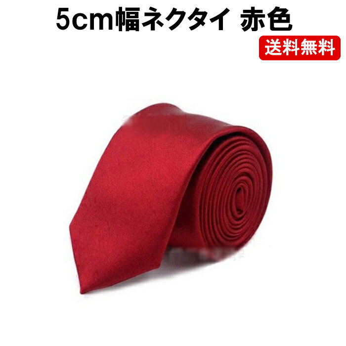ネクタイ 赤 無地 レッド 細ネクタイ レッド PKT1