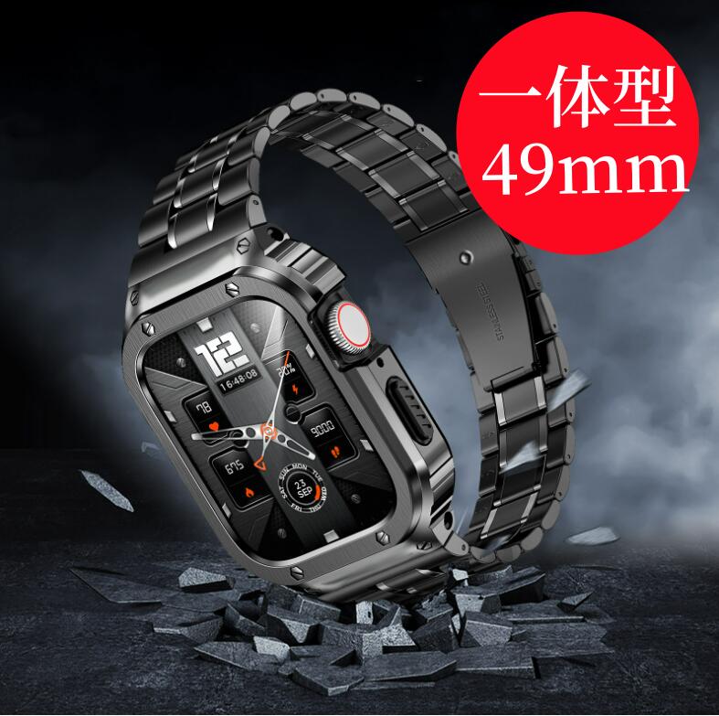 【送料無料】アップルウォッチ バンド Apple Watchh 8/7/6/ultra カバー ベルト ケース一体型 45mm シ..