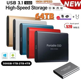 SSD 1TB 外付 ポータブルSSD 外付けハードディス USB-A/USB-C両対応 500GB 超薄型ポータブル ハードディスク 2TB USB3.1 Type-C 対応 スマホ互換可 耐衝撃