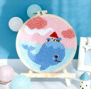 送料無料 パンチニードル キット 刺繍セット 簡単 初心者 ニードル キット 材料道具キット 刺繍スターターキット 可愛い 毛糸 糸 アート モコモコ ハンドメ...